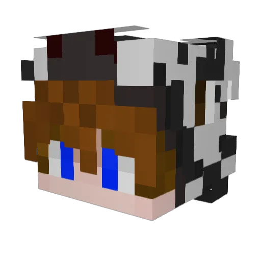 HiroZebra Minecraft avatar head, 3D render