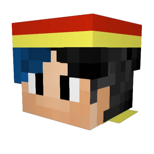 Hiro_mcvn Minecraft avatar head, 3D render