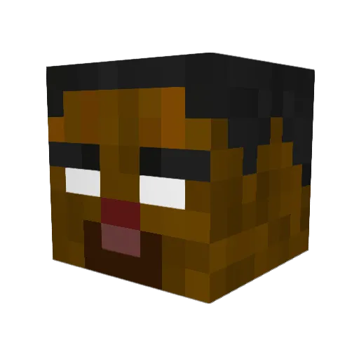 Hirobama Minecraft avatar head, 3D render