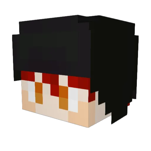 Hirobiro Minecraft avatar head, 3D render