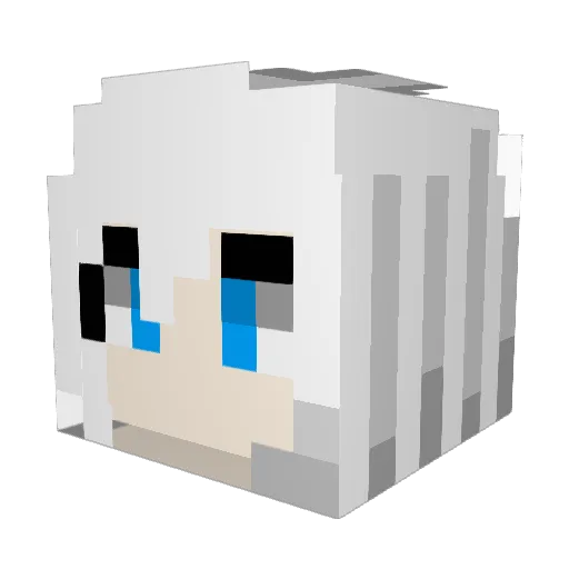 Hirolai Minecraft avatar head, 3D render