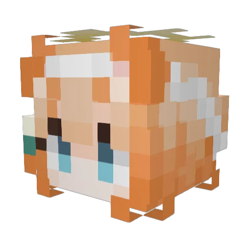 Hirollge Minecraft avatar head, 3D render