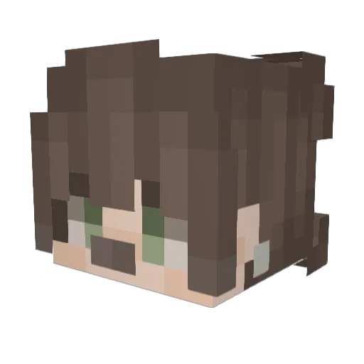 Hirolotl Minecraft avatar head, 3D render