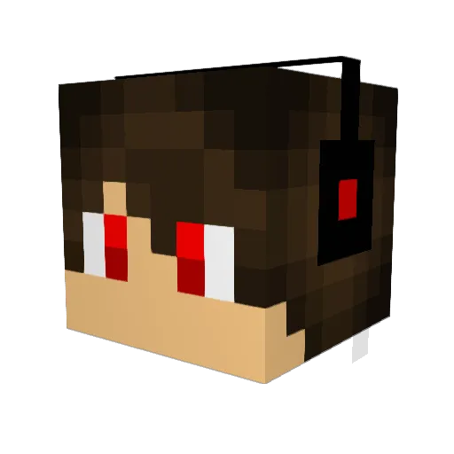 Hiropray Minecraft avatar head, 3D render