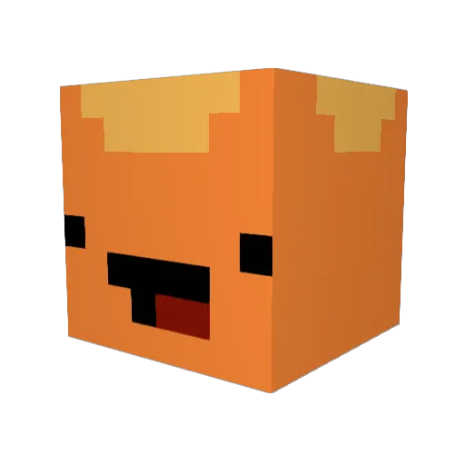 Hiroshy Minecraft avatar head, 3D render