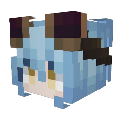 Hirotoshi_ Minecraft avatar head, 3D render