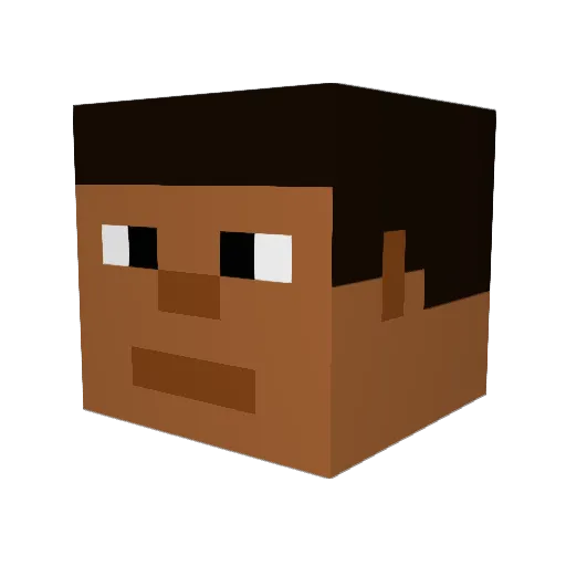 Hiru2b Minecraft avatar head, 3D render