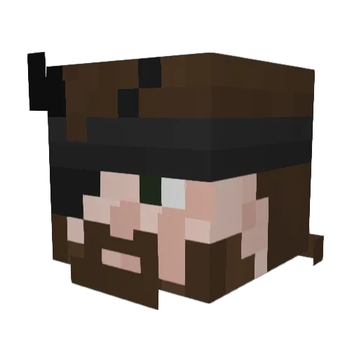 HiruMagon Minecraft avatar head, 3D render