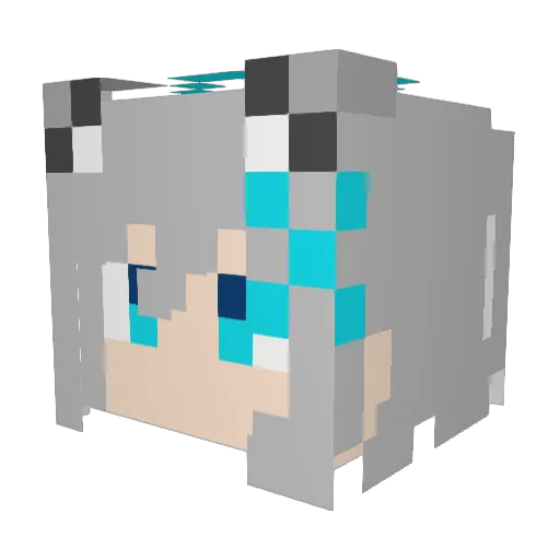 Hiruma_F Minecraft avatar head, 3D render