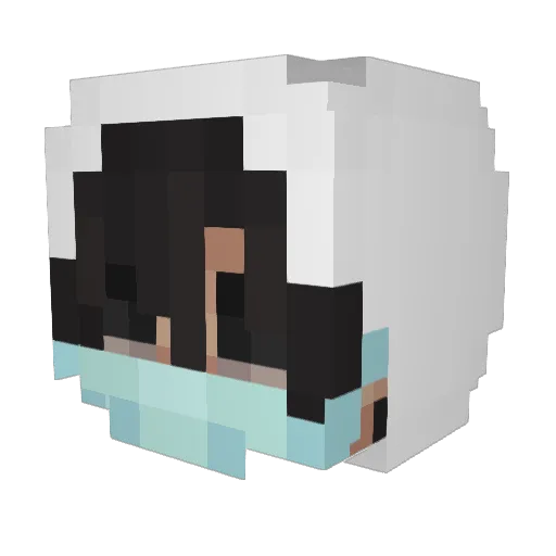 Hirushin Minecraft avatar head, 3D render