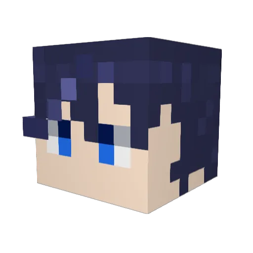 Hiryusand Minecraft avatar head, 3D render
