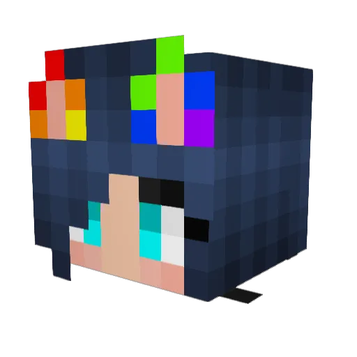 Hisaii Minecraft avatar head, 3D render