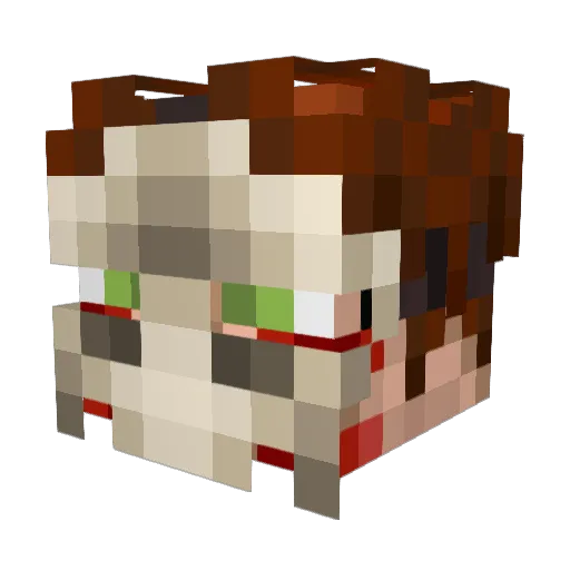 Hischier Minecraft avatar head, 3D render