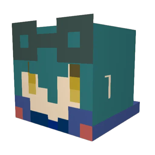 Hisin01 Minecraft avatar head, 3D render