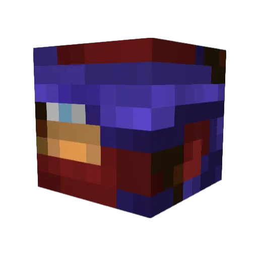 Hispanica Minecraft avatar head, 3D render