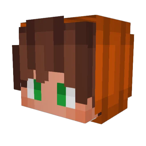 Hisses Minecraft avatar head, 3D render