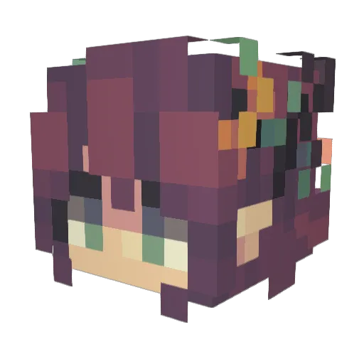 Hissra Minecraft avatar head, 3D render