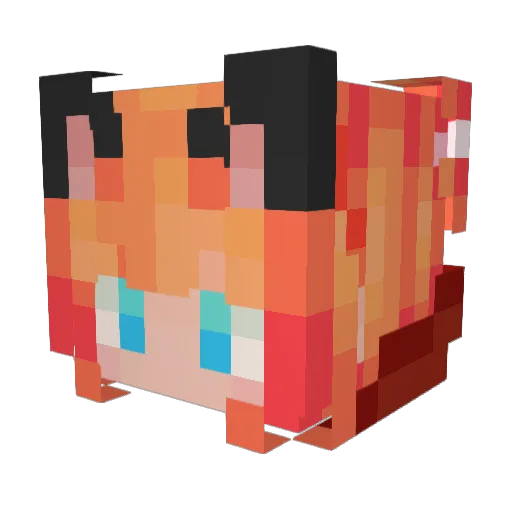 Hissut Minecraft avatar head, 3D render