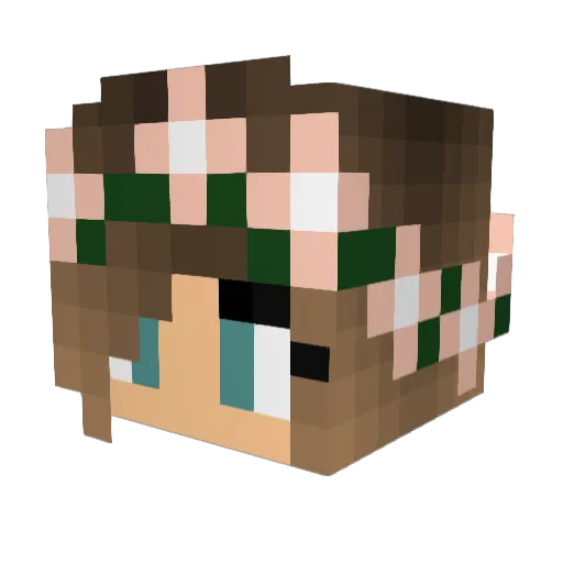 History__ Minecraft avatar head, 3D render