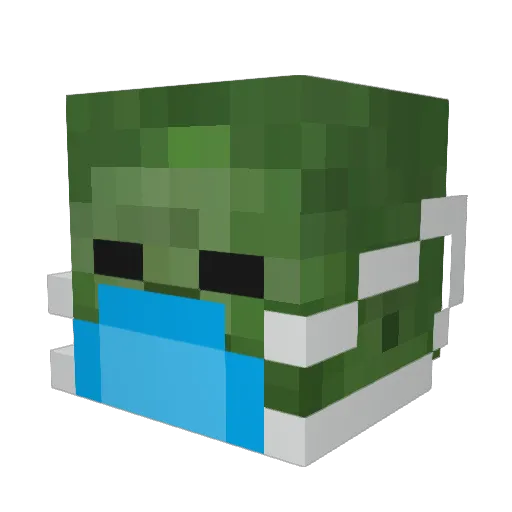 HitPoints Minecraft avatar head, 3D render