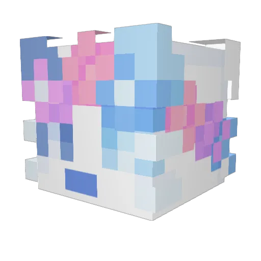 HitRate Minecraft avatar head, 3D render