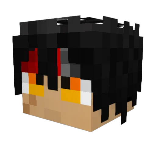 Hitasura Minecraft avatar head, 3D render
