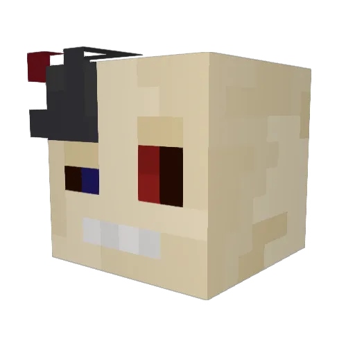 Hitboxz Minecraft avatar head, 3D render