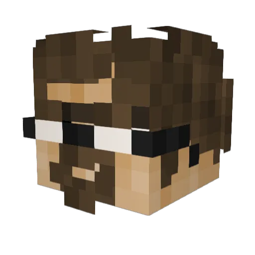 HitchH1k3r Minecraft avatar head, 3D render