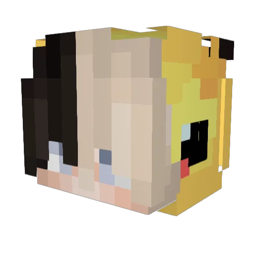 Hitcho Minecraft avatar head, 3D render