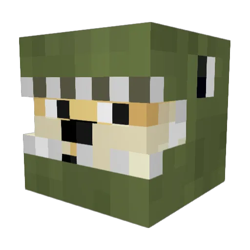 Hitlore Minecraft avatar head, 3D render