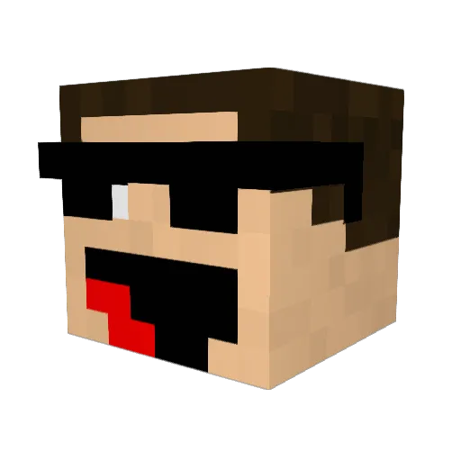 HitmanA Minecraft avatar head, 3D render