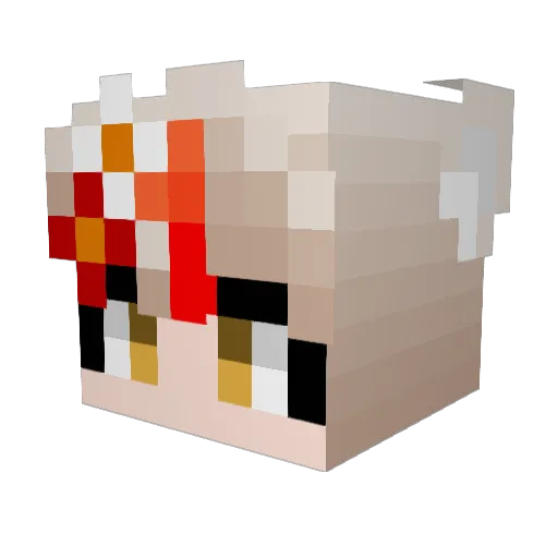 Hito_Ren Minecraft avatar head, 3D render