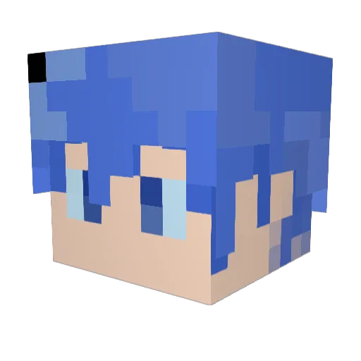 Hitode_0w0 Minecraft avatar head, 3D render
