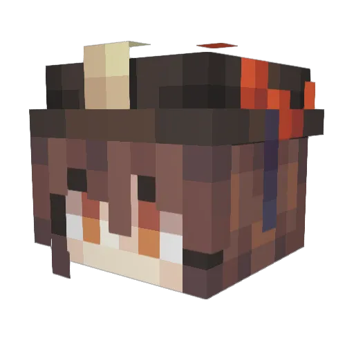 Hitokko Minecraft avatar head, 3D render