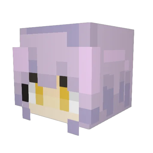 Hitomi Minecraft avatar head, 3D render