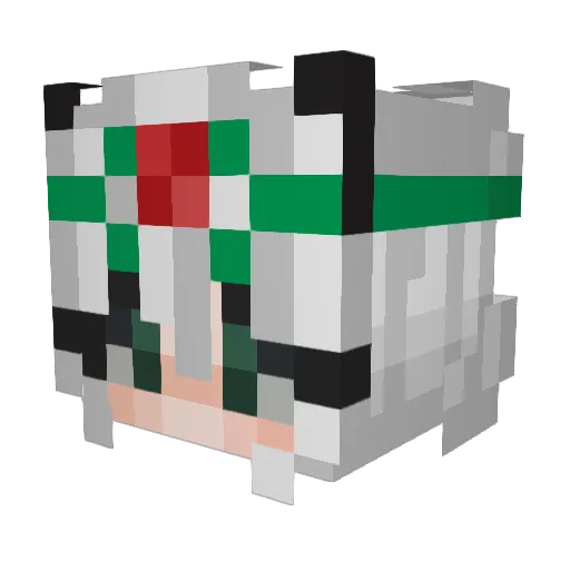 HitonLive Minecraft avatar head, 3D render