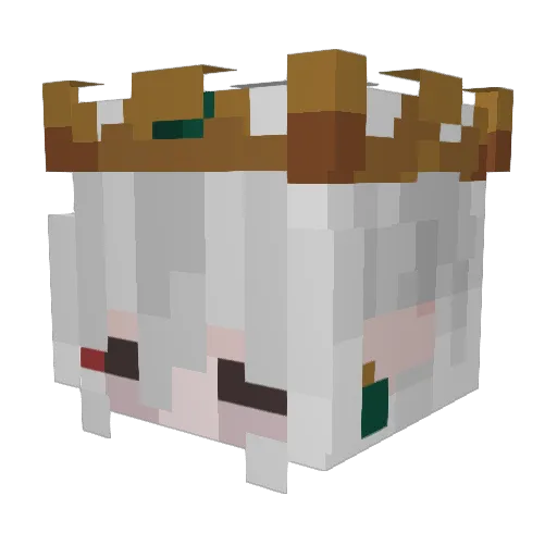 Hitoru Minecraft avatar head, 3D render