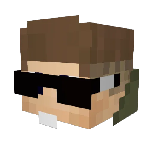 Hitrix Minecraft avatar head, 3D render