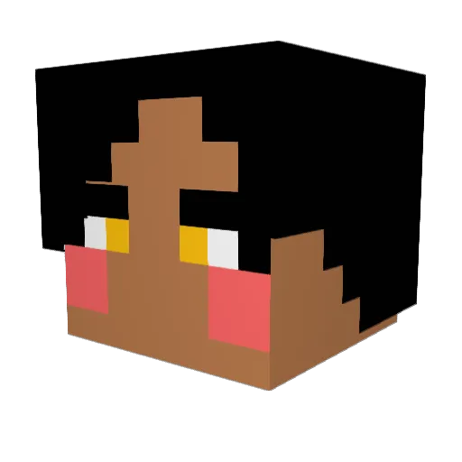 Hitrom Minecraft avatar head, 3D render