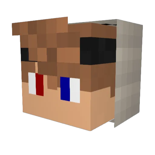 HitsLikeHacker Minecraft avatar head, 3D render