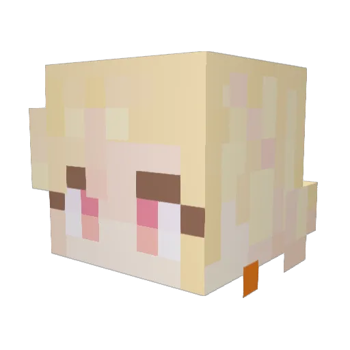 Hitsuree Minecraft avatar head, 3D render