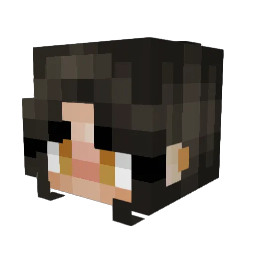 Hitsuukii Minecraft avatar head, 3D render