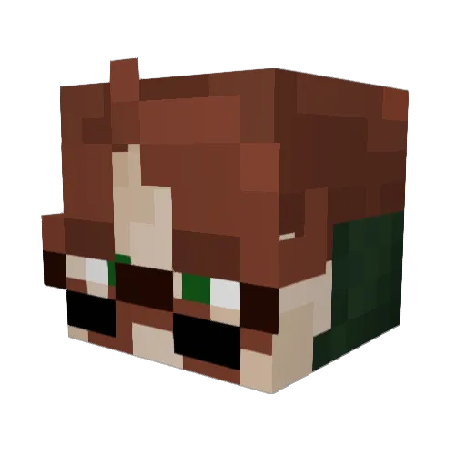Hitzkin Minecraft avatar head, 3D render