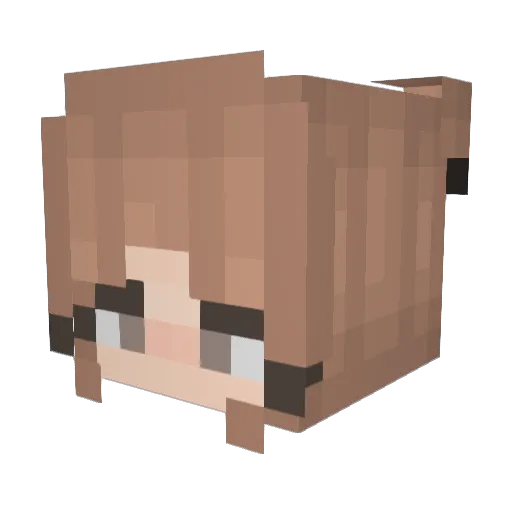 Hiukwen Minecraft avatar head, 3D render