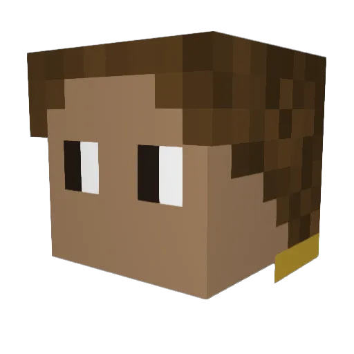 Hiushiwild Minecraft avatar head, 3D render