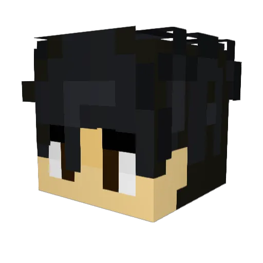 Hivalys Minecraft avatar head, 3D render