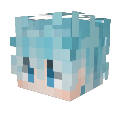 Hivizzz Minecraft avatar head, 3D render