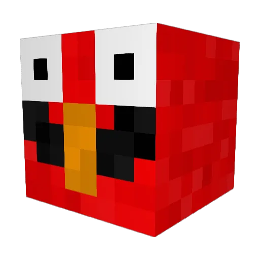 Hiwaru Minecraft avatar head, 3D render