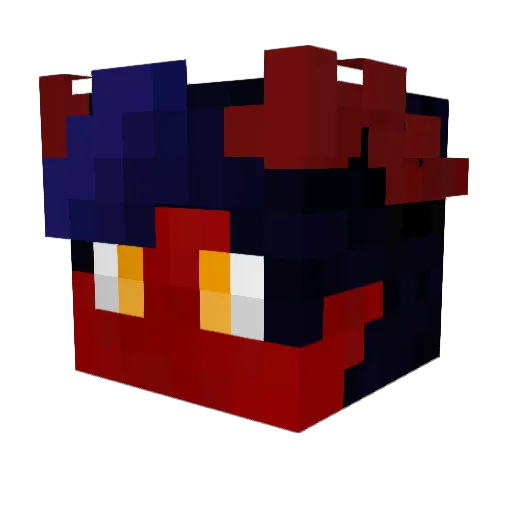 Hixzo Minecraft avatar head, 3D render