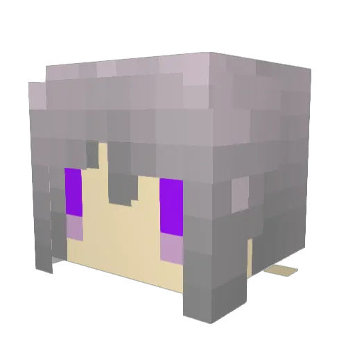 Hiyahiyalamune Minecraft avatar head, 3D render